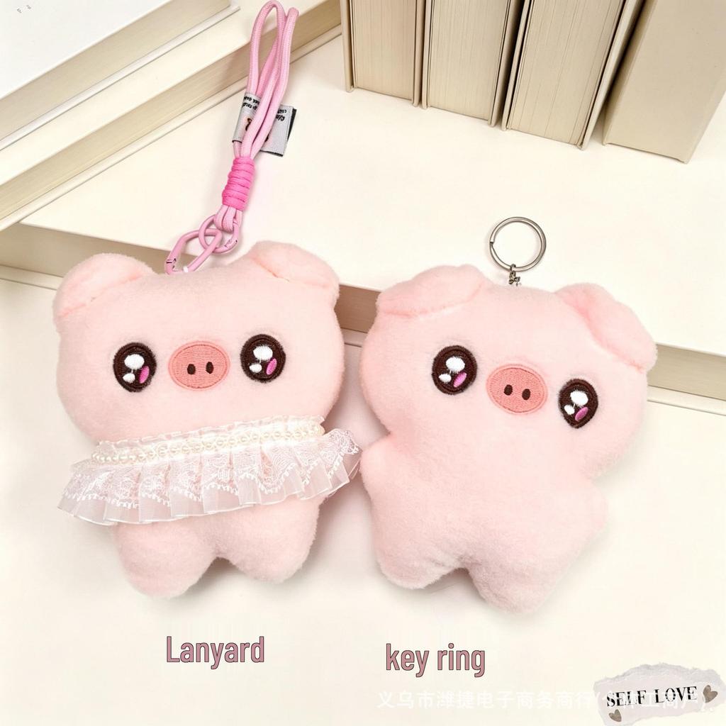 Squeaky Pig Plush Keychain: Cute Pendant for Girls