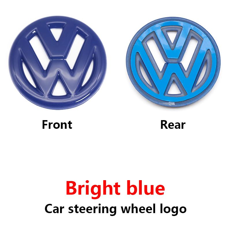 hijk1 ABS Carbon Fiber Pattern Car Logo Steering Wheel Decoration Sticker Accessories For VW R Gti Line Passat Golf 5 6 Polo Scirocco