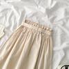 2025 Women's Korean Simple A-Line Midi Skirt: High Waist, Elastic, Versatile for Spring and Autumn