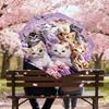 1PC Kittens Flowers Umbrella-8-Rib Reinforced Portable Folding Travel Suitable for All Seasons Outdoor Daily Use  -J0390