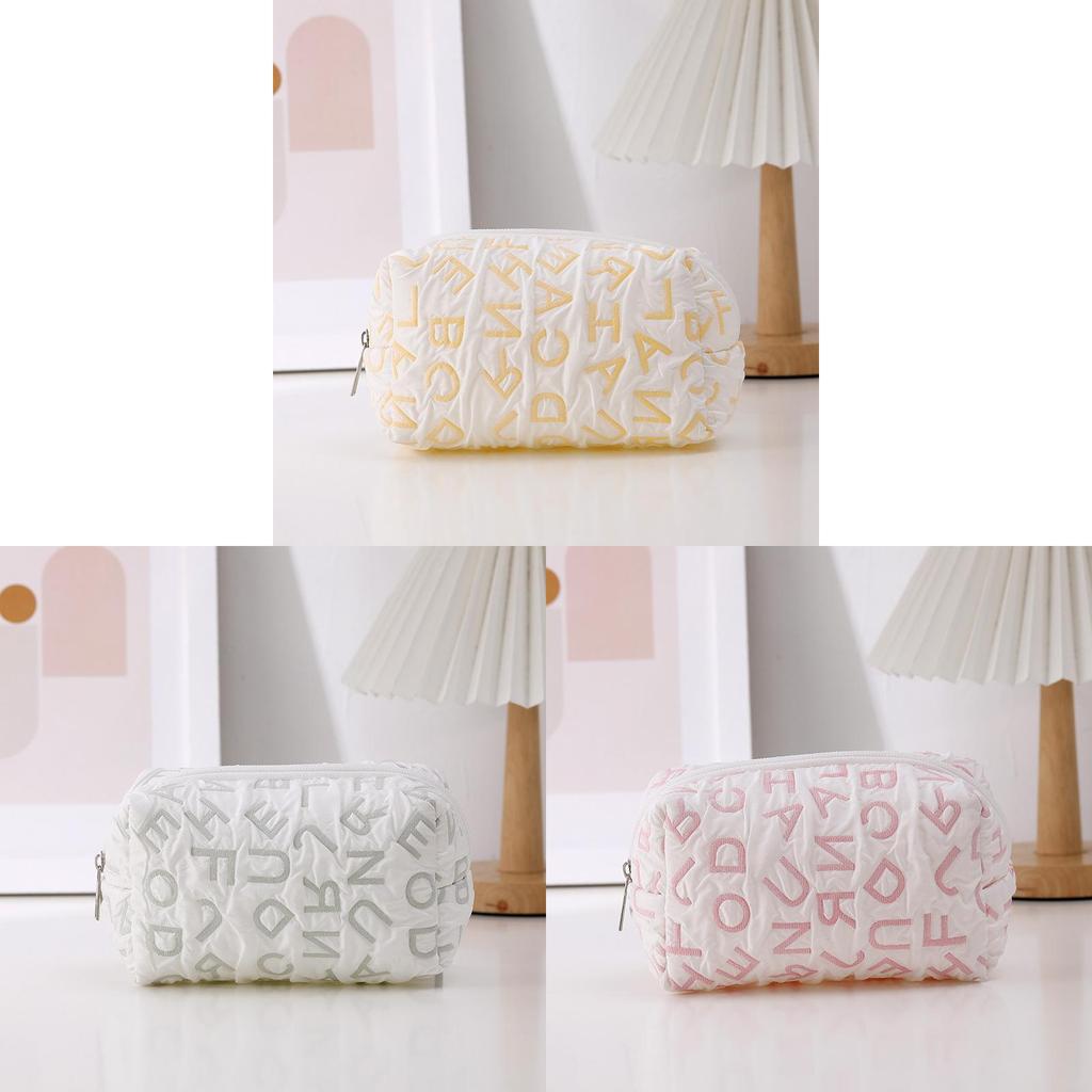 Korean Style Letter Pencil Bag Canvas Storage Organizer For Girls