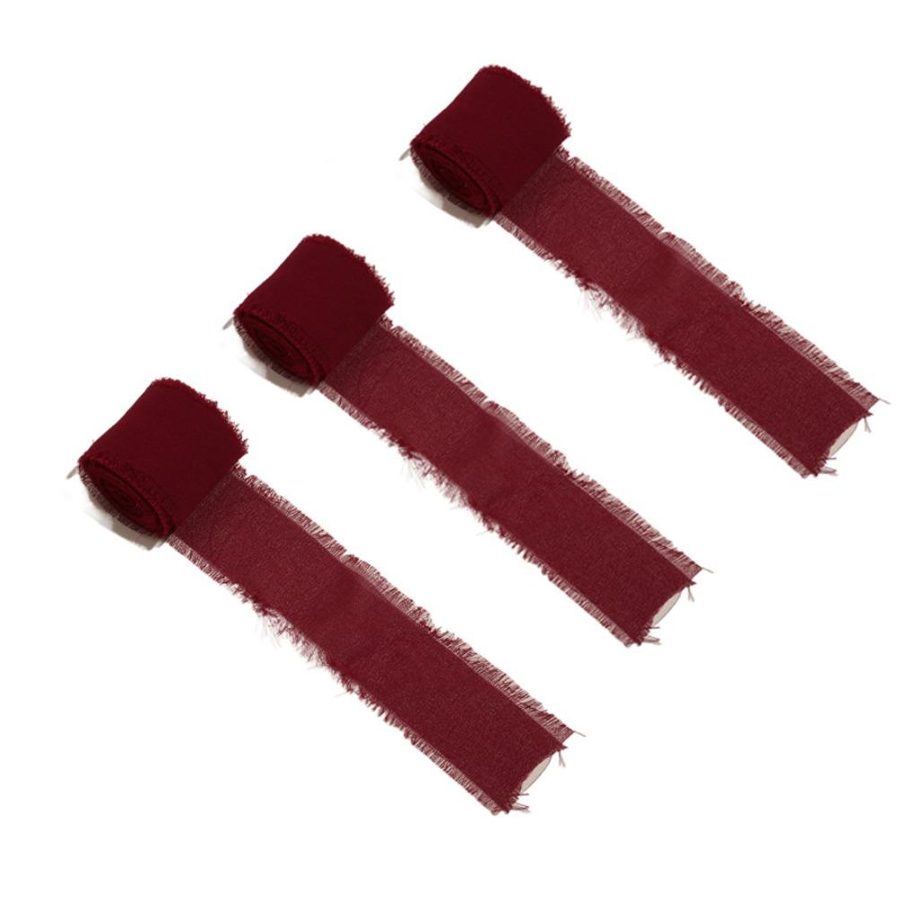 3 Rolls 5m Fringe Chiffon Silk Ribbon Handmade Hairy Chiffon Ribbon Chiffon Ribbon  Bridal Bouquets