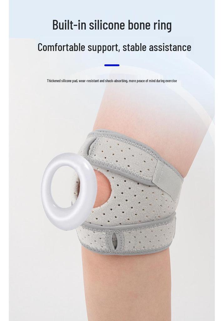 Breathable Silicone Compression Knee Brace with Open Patella Strap for Running and Hiking
