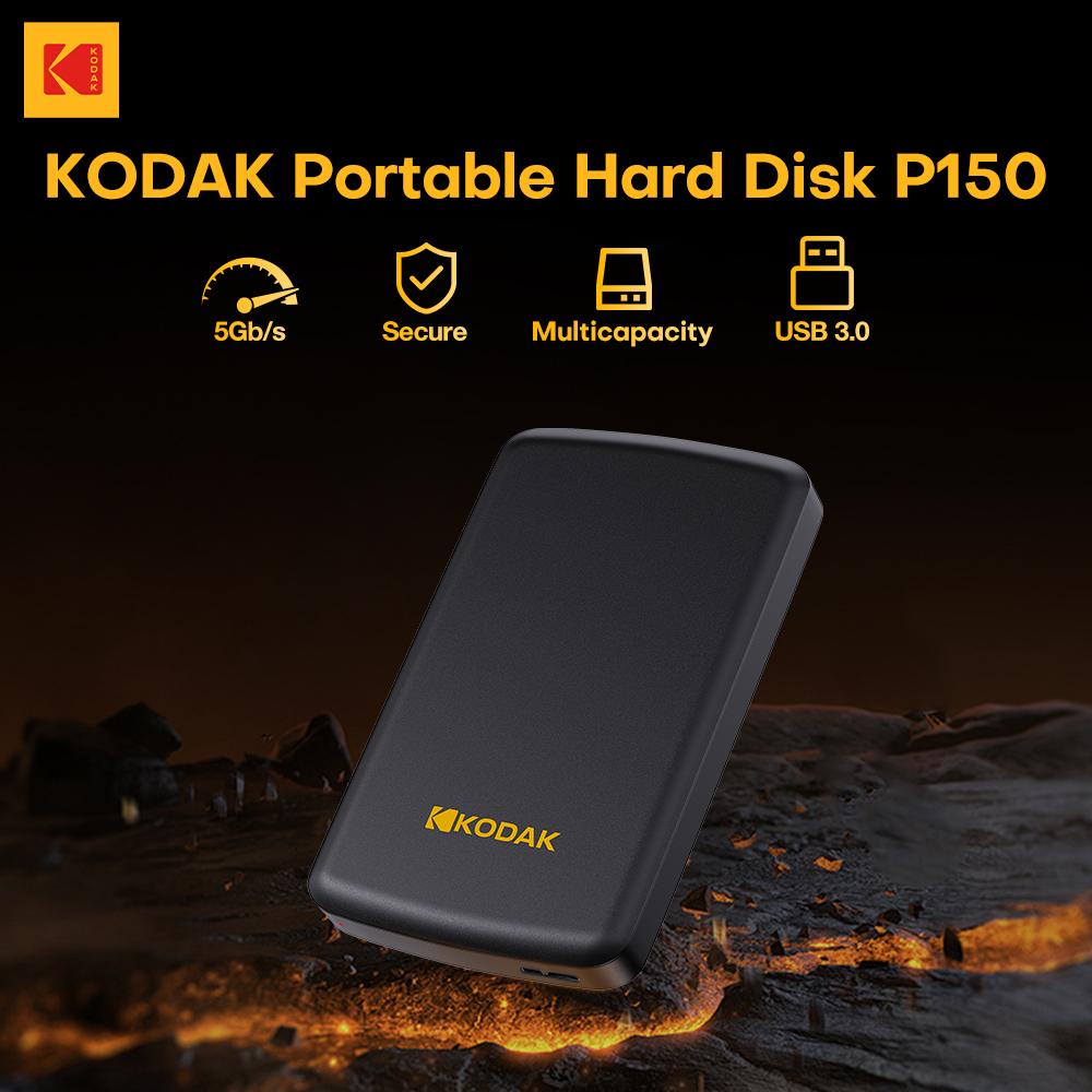 KODAK P150 500GB/1TB 2.5'' Portable External HDD USB 3.0 5Gbps Gaming Storage Disk Compatible for Laptop & Desktop