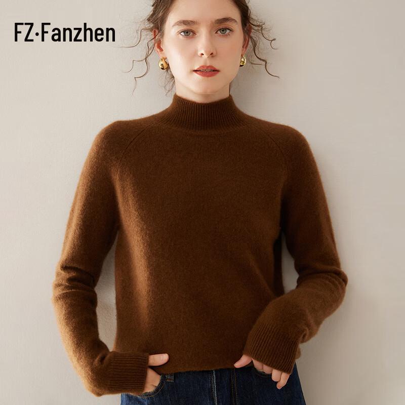 Vanzhen Women's 2024 A/W Thickened Cashmere Mock Neck Knit Sweater