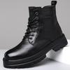 2026 Autumn Winter New Work Boots for Men Fashion Causal Leather Cotton Shoes Male Retro Solid Color Platform Ankle Boots Man