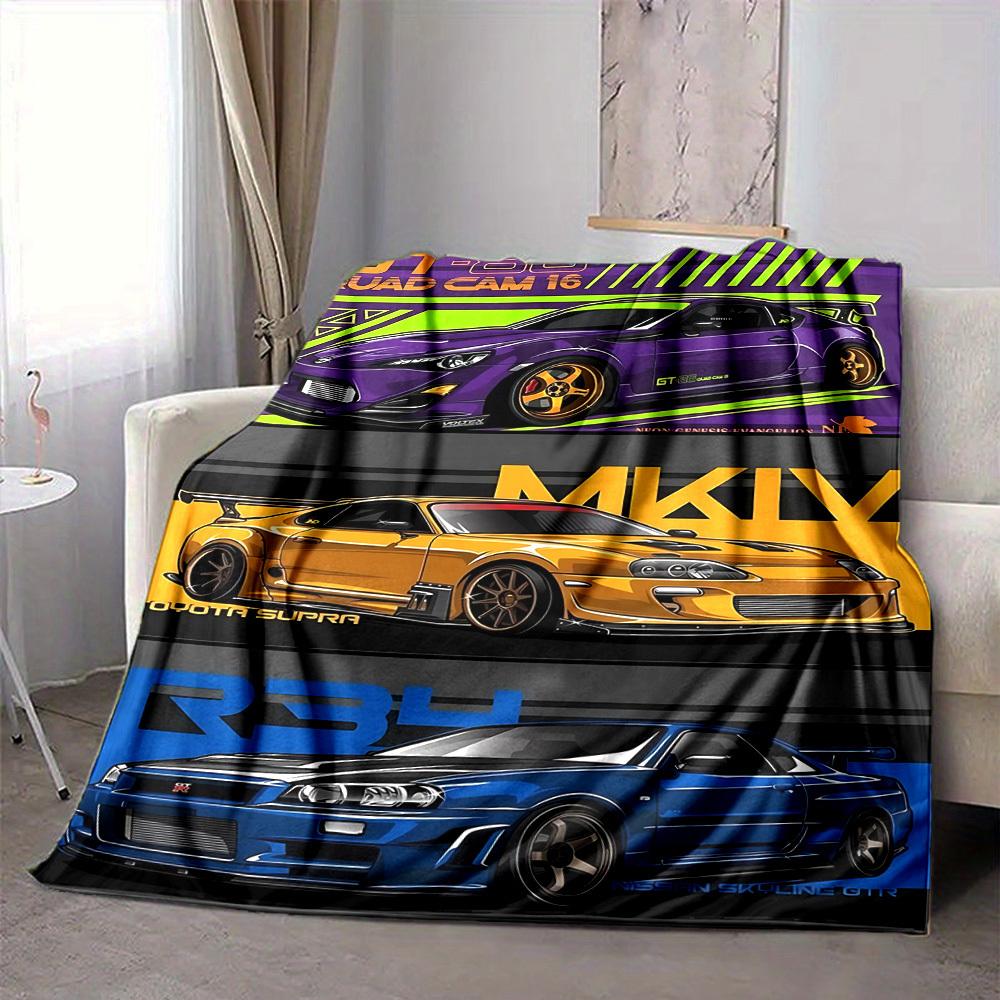 1PC GT, GTR R34 Blanket, Throw For Sofa, Bed, Travel, Camping, Livingroom,