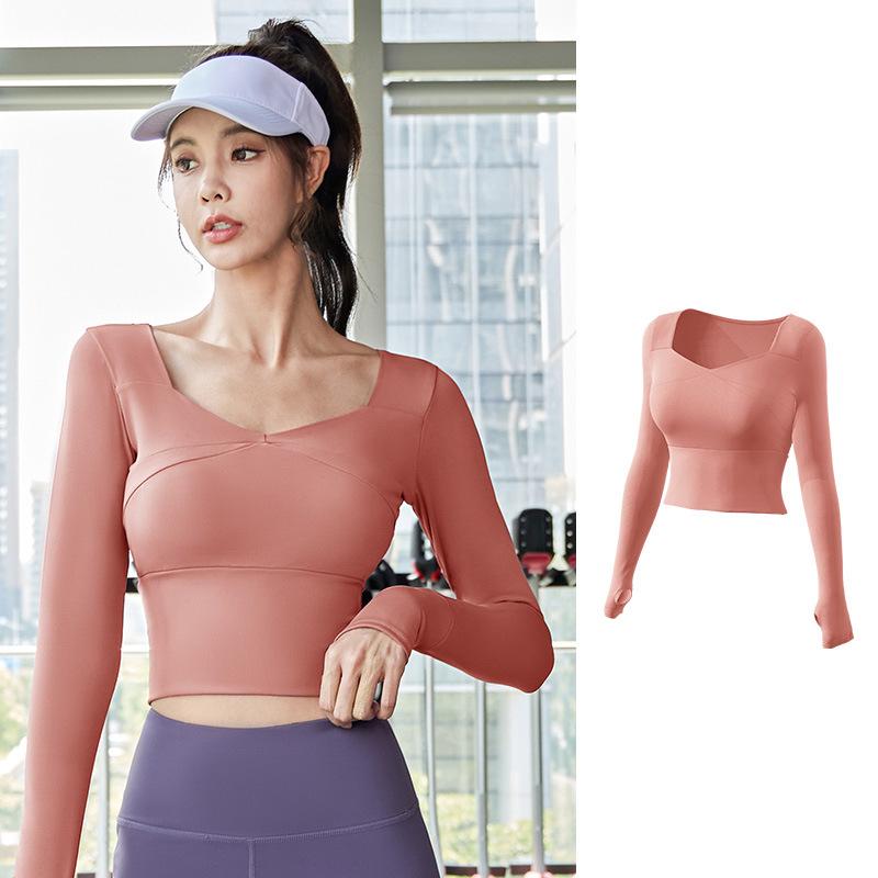 Long Sleeve Yoga Shirts Women Seamless Gym Sports Top Running Fitness Workout Top Shirts Sport Active Wear Shirt