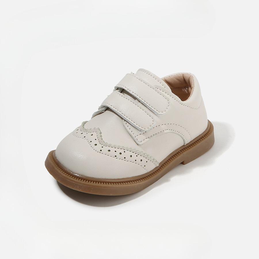 

New Style Baby Leather Shoes for Boys - Velcro Sole Anti-slip Baby Shoes 20 бежевий