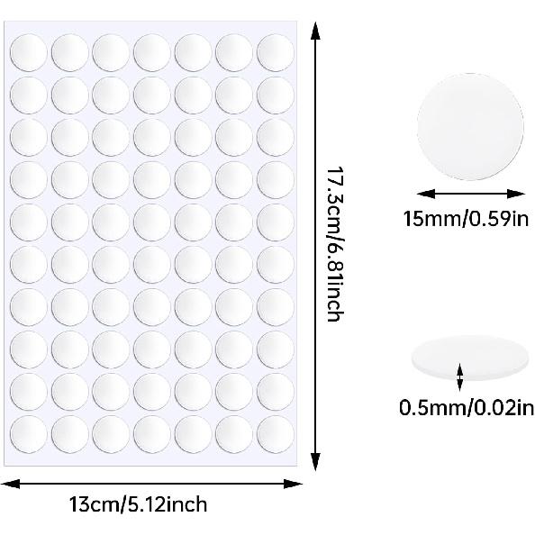 JANYUN 1000 Pcs Double Sided Sticky Dots Removable Round Putty Clear Double Sided Tape for Crafts No Trace Sticky Tack Adhesive Tape (15 mm)