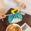 Retro Cute Large Capacity Canvas Drawstring Lunch Bags Creativity Handheld Bento Bag  Handbag Portable Storage Bags Gifts