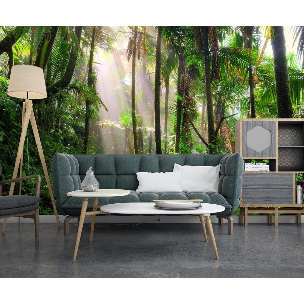 Tropical Rainforest Wall Mural Green Jungle Nature Landscape Wallpaper Home Decor