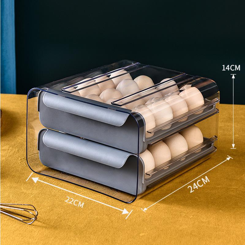 Double-Layer 32-Grid Transparent Egg Storage Box