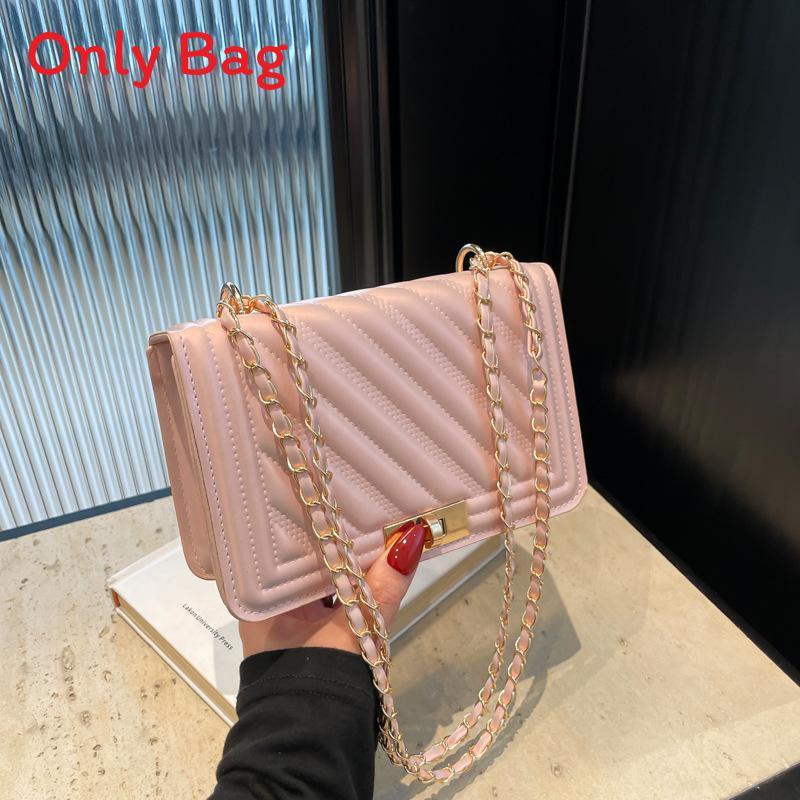 Street Style Small Square Pu Shoulder Bag With Lock Closure For Daily Use