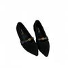 Fleece version 2025 autumn and winter new French stunning huge good-looking pointed bow inner heightening temperament shoes