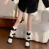 Y2k Bow Knitted Leg Socks Japanese Christmas Knee Socks Sweet JK Lolita Leg Socks  Girls