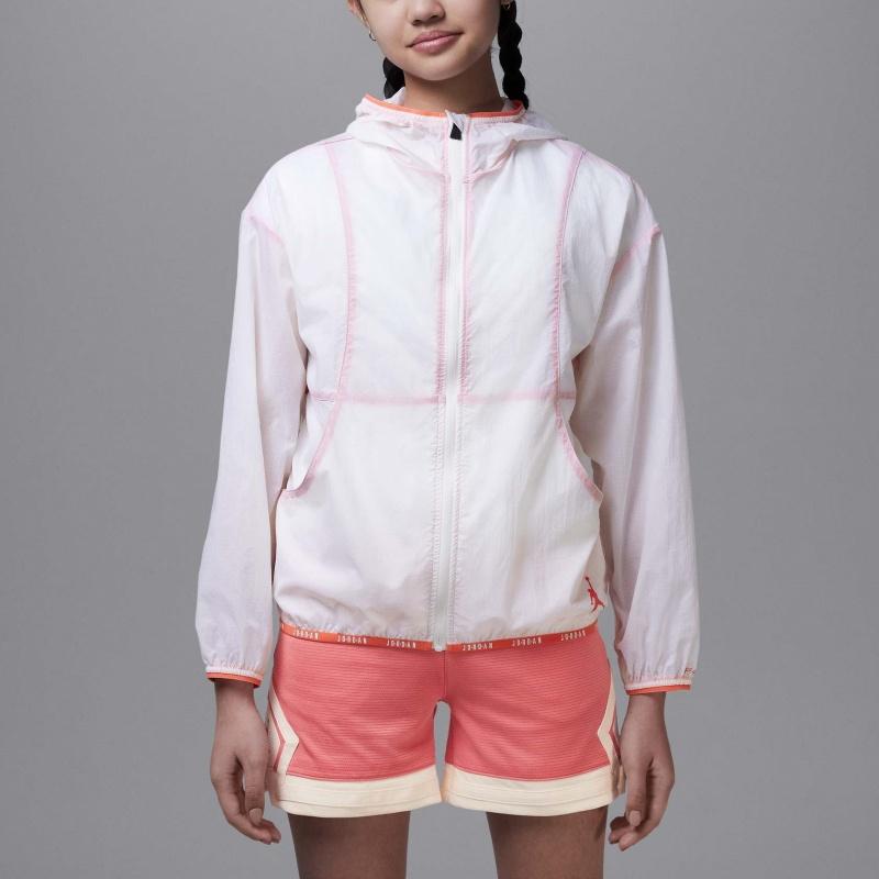 Jordan Jacket Lightweight Woven Comfortable Simple Long Sleeve Kids jackets White II3556-100