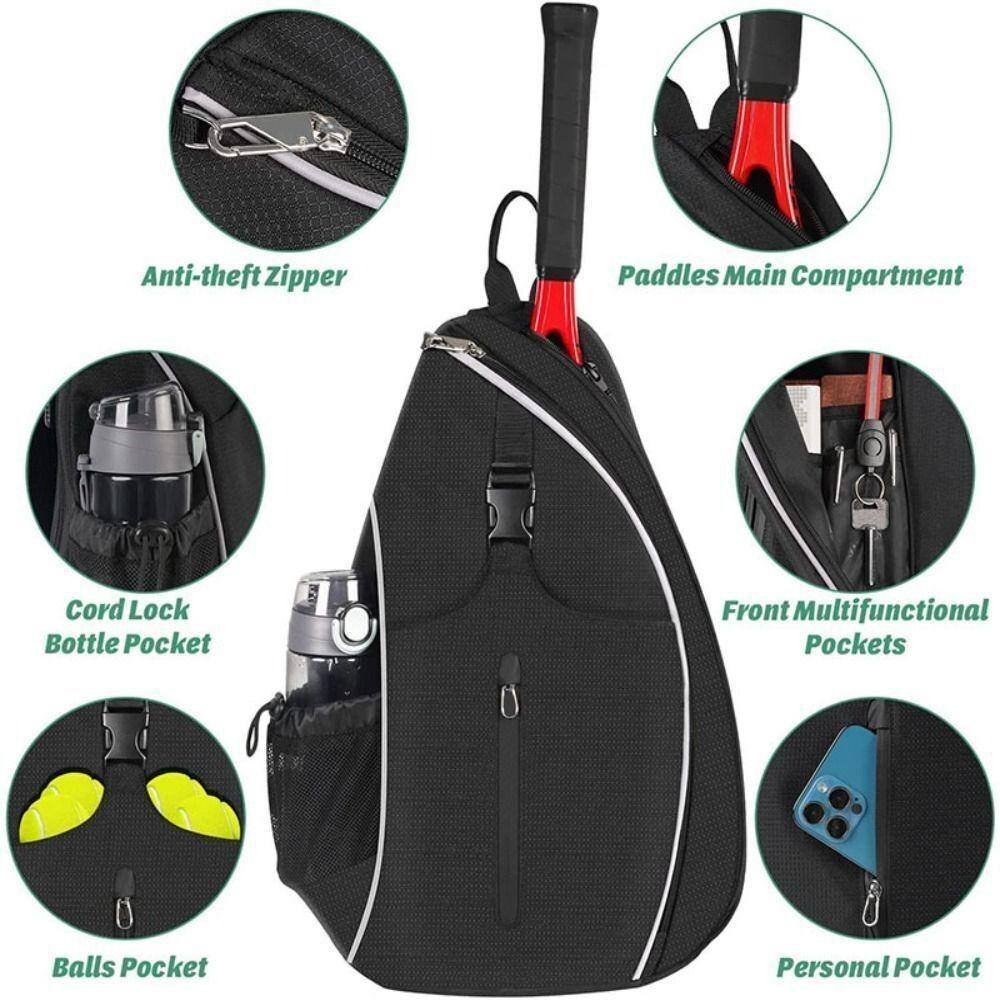 Reversible Pickleball Rackets Backpack Large Capacity Badminton Bag  Exercise Gym Equipment