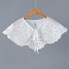 Woman Hollow Shirt Detachable Collar Shawl Female Lapel Bowknots Fake Collar Removable Shoulder False Collars Wraps
