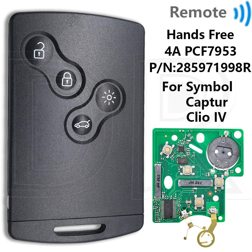 Great ID46/4A Chip Half Smart/Hands Free Car Remote Key For Renault Megane 3 Laguna 3 Grand Scenic Koleos Fluence Clio IV Captur