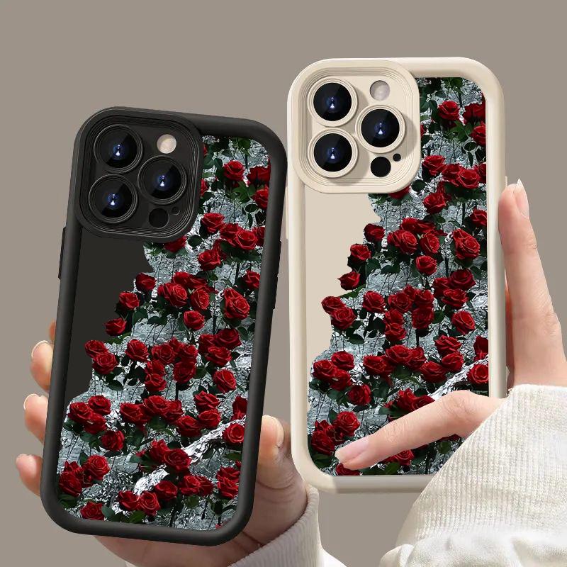 Flower Pink Rose Soft Cover Case for Xiaomi Redmi Note 13 4G 12S 11S 10S 10 Pro 12C 13C 11 13 12 Pro Plus 5G Silicone Cases