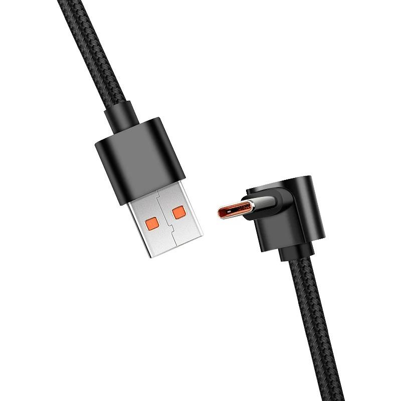60W USB C To USB C Cable 90 Degree Elbow Fast Charge Phone Charger Data Cord For  iPhone Samsung Xiaomi Huawei Type C Quick Wire