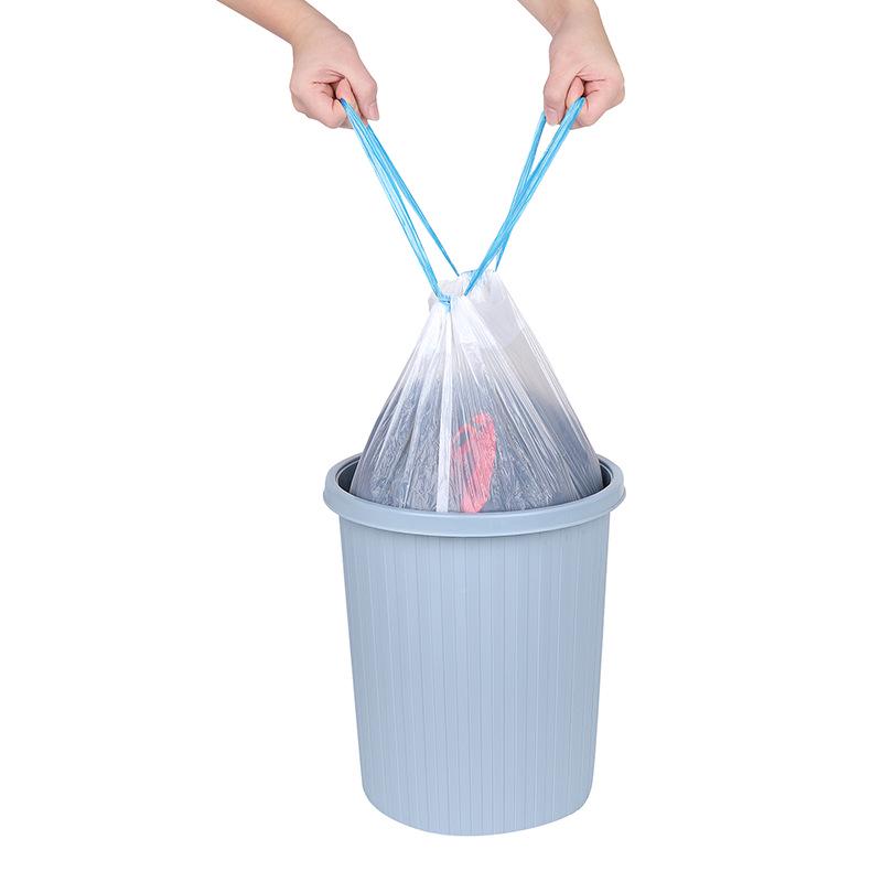 Home Town Portable Thickened White Drawstring Garbage Bags for Household Use