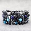 Natural Hematite Stone Beaded Bracelet Men Handmade Unfading Strand Braclet Jewelry Office Leisure Homme Accessories