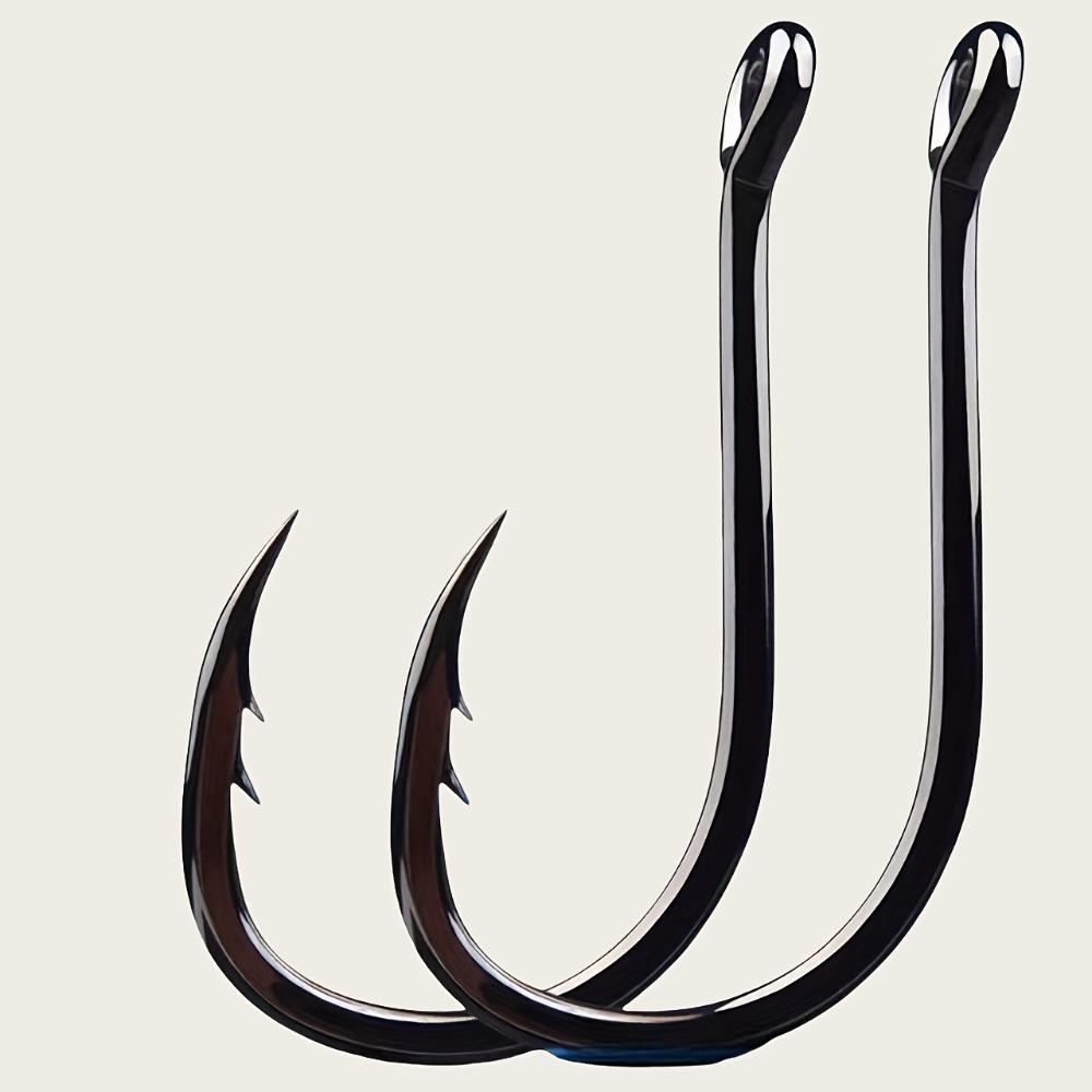 50 Stück Hochleistungs-Doppelhaken mit beschwertem Öhr & Ring - für Salzwasser-/Süßwasserfischerei, Hecht, Forelle, Barsch, Lachs