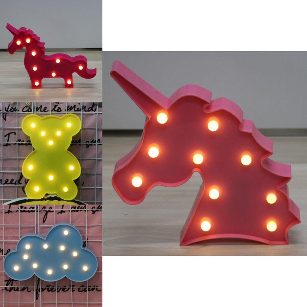 Unicorn Night Light With Star Shape Led Decor For Bedroom And Gift Use