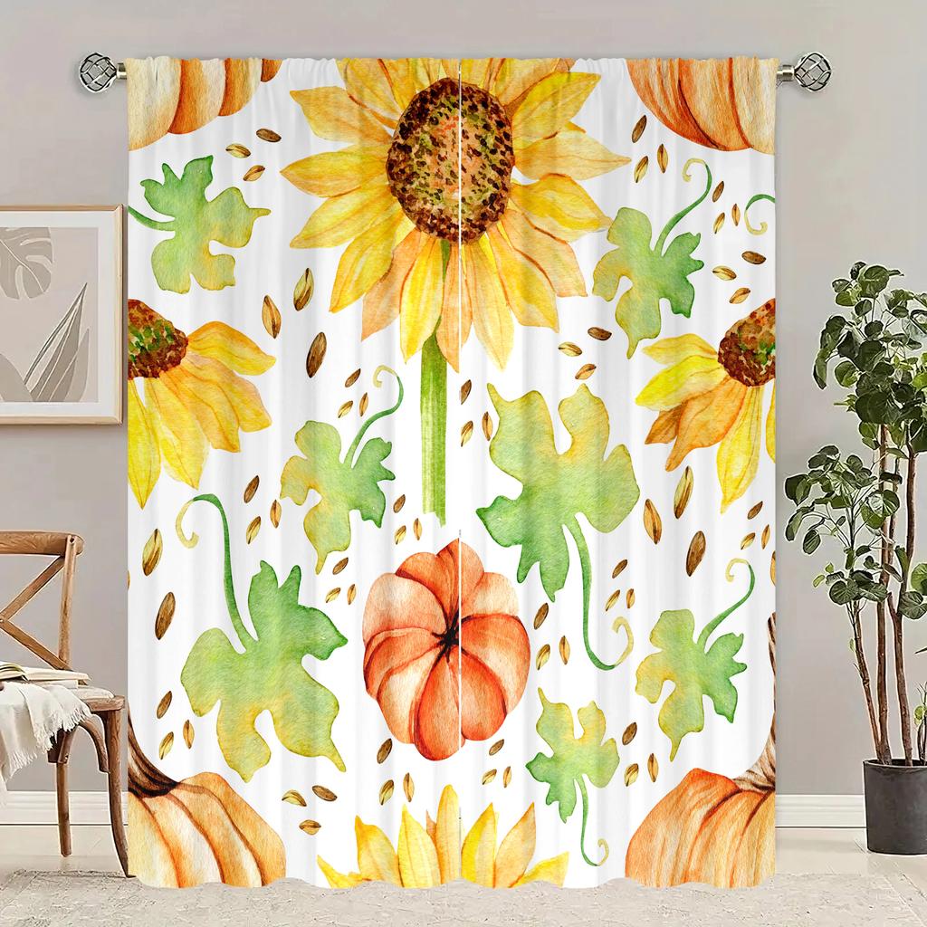 Print Curtains Piece Polyester Set Bedroom Living Room Study Window Treatment Curtain Made Of Washable Great Ready