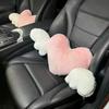 Lovely Pink Heart Angel Wing Car Neck Pillow Lumbar Pillow Soft Plush Comfortable Car Seat Cushion Car Seats Interior Decoration