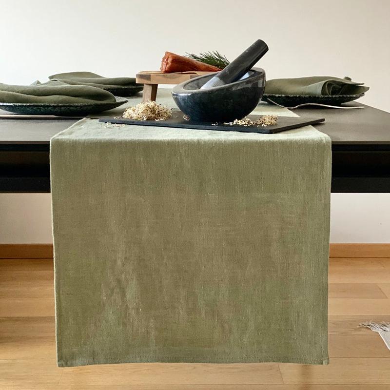 

Французский лен 100% камень мыть стол дорожка на заказ роскошный чистый цвет чайный столик дорожка западный обеденный стол украшения аксессуары 40x280cm