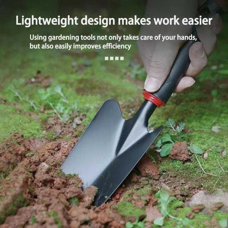 4 Piece Mini Gardening Tool Set with Trowel Rake Hoe for Flower Vegetable Planting Outdoor Home Hand Gardening Equipment