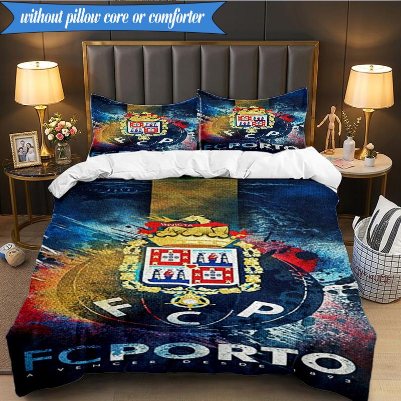 3PCS Fc Space Emblem Printed Soft Bedding Set,Including 1pc Duvet Cover And 2pcs Pillowcases Perfect for Bedroom, Dormitory, Fan gift