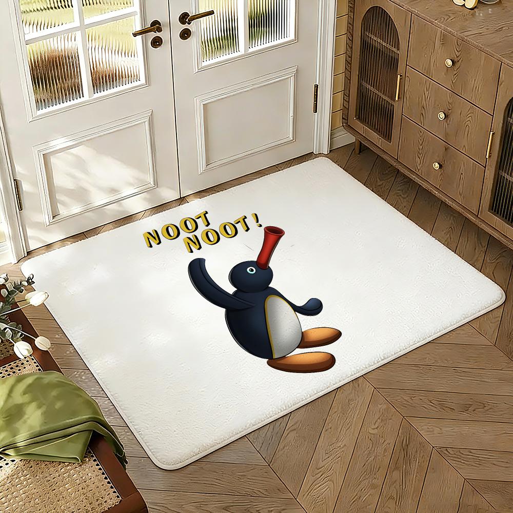 Pingu Süßer Pinguin Fußmatte Weich Verdickt Saugfähig Rutschfest Schlafzimmer Wohnzimmer Türvorleger Heimdekoration Flanell Teppiche