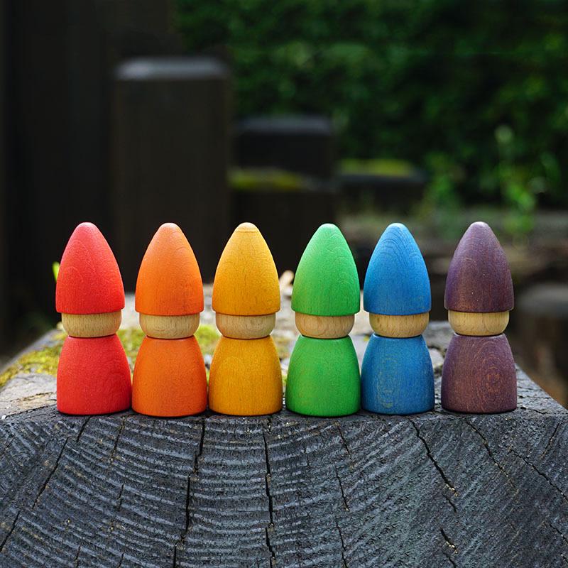 Nordic Hand-Painted Wooden Puppet Doll Set - DIY Creative Six-Piece Collection