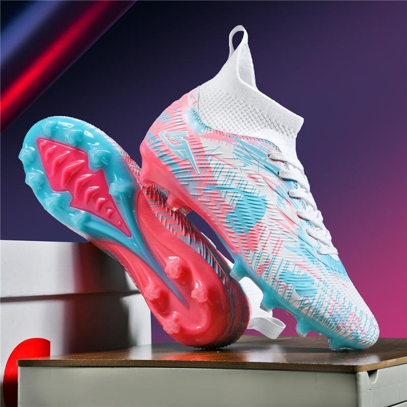 Football shoes men's high-top spikes grass game training shoes young students football shoes hair
