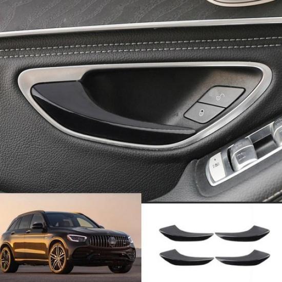 For Benz GLC 250 300 GLC43 63 2016-2022 Gloss Black Inner Door Handle Cover Trim