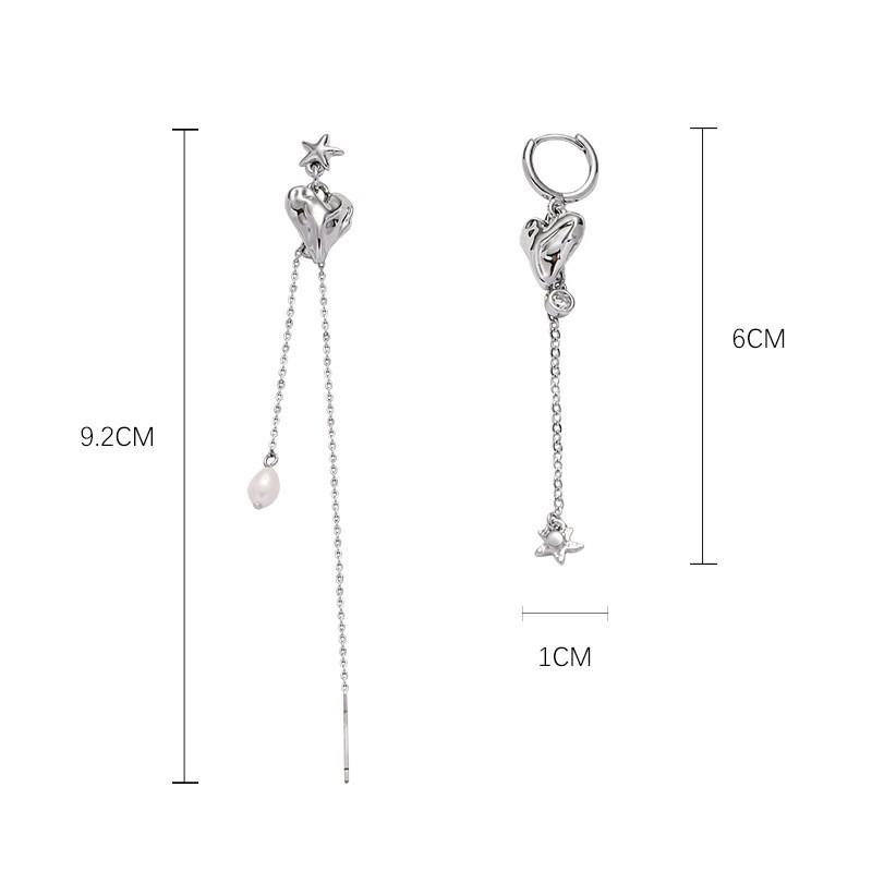 Liquid love earrings, fringed exquisite sweet and cool wind 925 silver needle earrings, high-end simple earrings wholesale