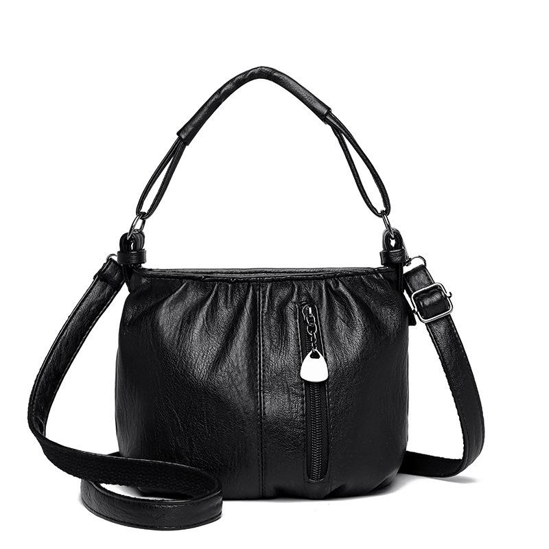 Women's handbag 2025 new light luxury European and American fashion retro bag single shoulder multi-layer folds mobile phone messenger bag