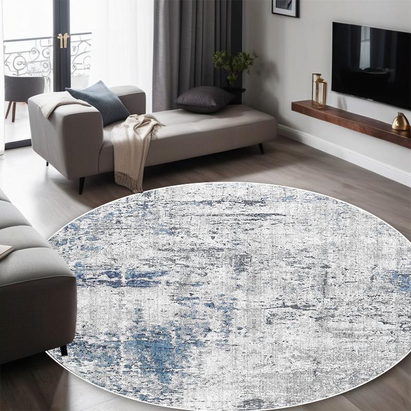 Teppich im europäischen Stil mit geometrischer Rundung für Wohnzimmer, Schlafzimmerdekoration, rutschfeste Teppiche, Lounge, Balkon, Kaffeetisch, Bodenmatte