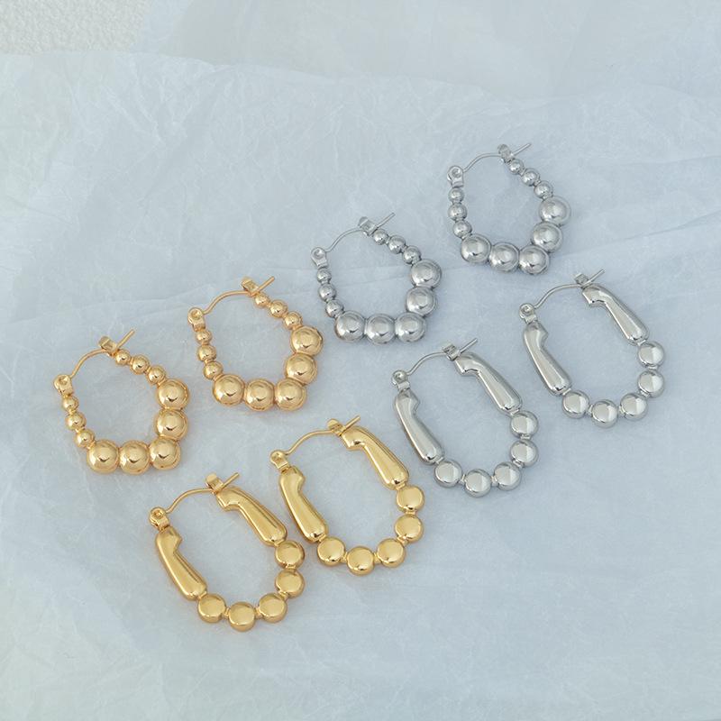 

Stainless Steel French Geometric Design Women s Titanium Earrings