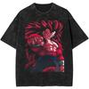 Summer Dragon Ball Vintage T-Shirt Heavyweight Washed Oversized Unisex Anime Vegeta & SSJ4 Goku Graphic Retro