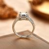European and American High-End Luxury Square Diamond Ring – Women's Personalized Open Design, Super Shiny
