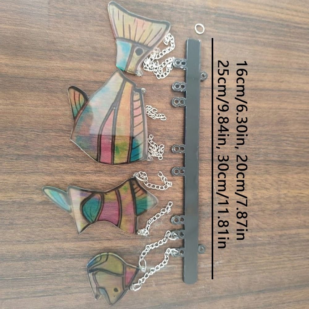 Clear Vivid Acrylic Fish Wind Chime Hand-Painted Fish Hanging Ornament Car Decorations