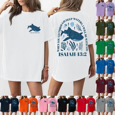 Women's Round Neck Printed Short-sleeved T-shirt Top