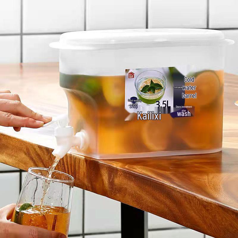 3.5L Cold Water Kettle with Spigot - Ideal for Summer Beverages, Fruit or Flower Tea, and Outdoor Use.