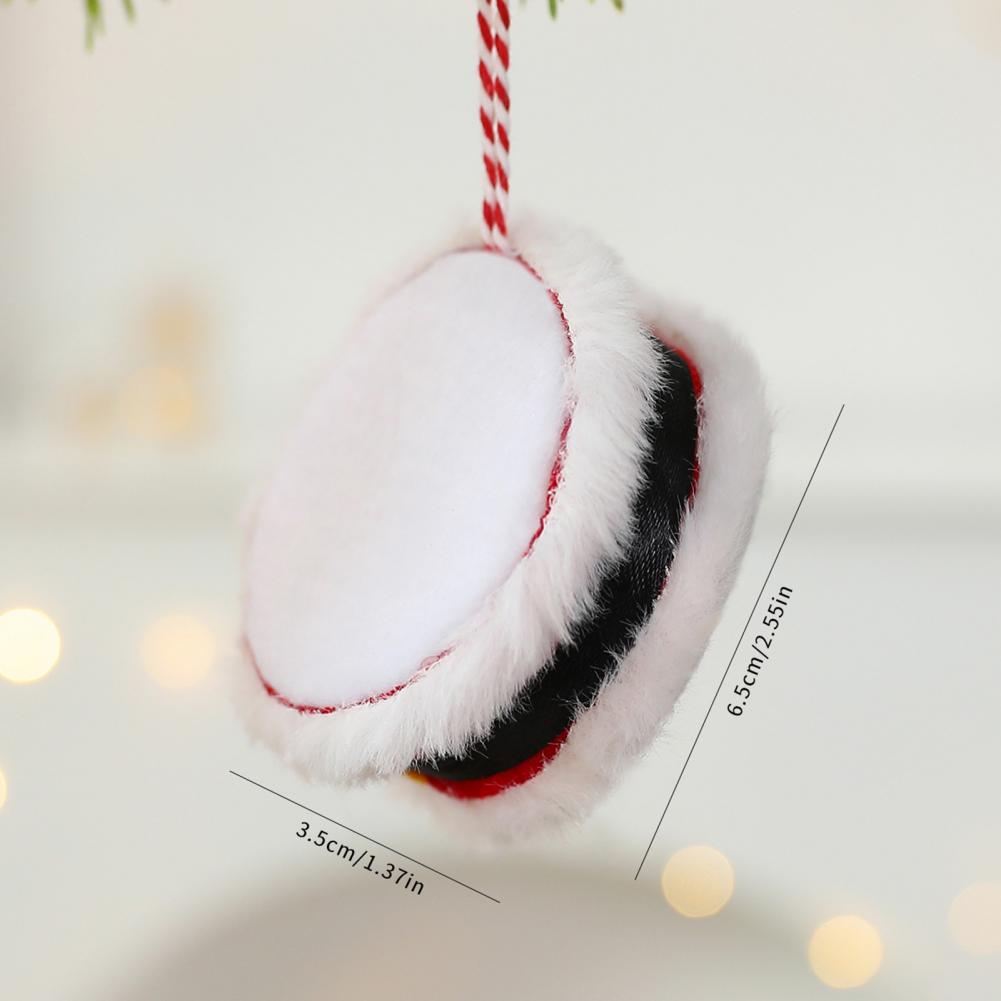 Christmas Drum Hanging Ornament for Tree Decoration Plush Fabric Texture Classic Red Green Colors Festive Eye-Catching Decor