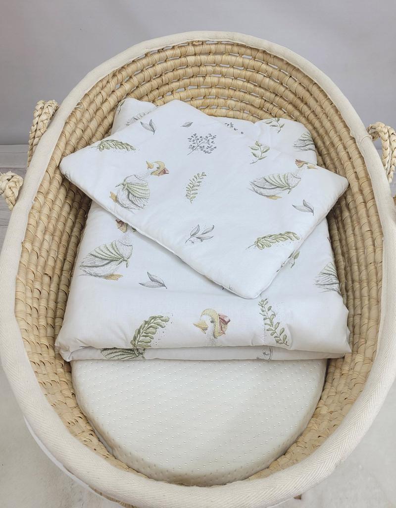 Baby bedding set with filling, 2 pieces, 75x100cm NEWBORN - Geese